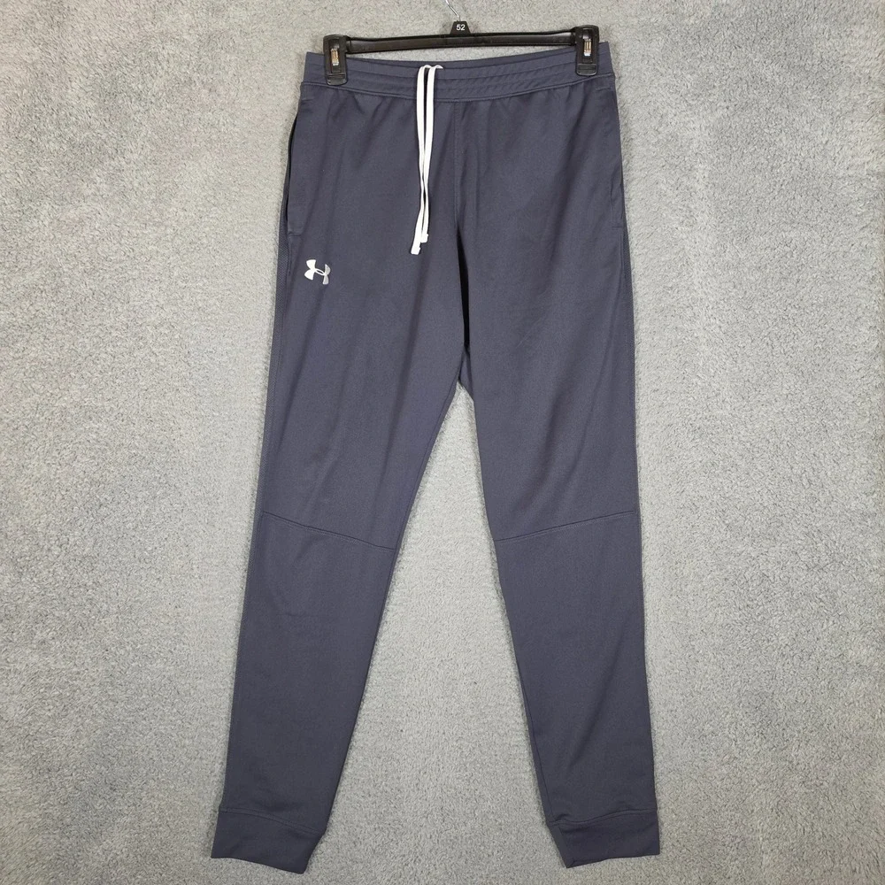 Under Armour Jogger Pants Mens‎ Large Gray Excellent Fitted Drawstring Gym